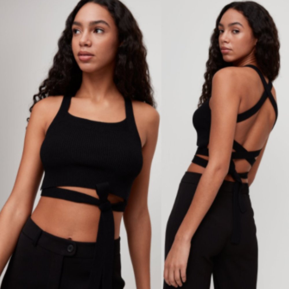Aritzia Black Strappy Tank Top